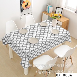 Nappe Imperméable et Anti-Taches à Motif Géométrique en Polyester, Moderne, pour Usage Domestique, Imprimée, Tissée, Gris et Blanc - Product Image 3