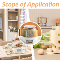 Distributeur de céréales multi-compartiments avec couvercle et bouton poussoir pour le stockage du riz dans le garde-manger de la cuisine