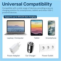 USB-C zu USB-A Blocker mit Smart-Charging, Schutz vor Juice-Jacking, Nur-Lade-Adapter, Sicheres Laden, Datenblockier-Adapter