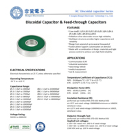 1000pF NPO 100V Discoidal Capacitor for High-voltage High-frequency Circuit.