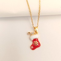 Nouveauté 2026 : Collier Pendentif de Noël en Acier Inoxydable et Acier au Titane Sertis de Diamants, Design Personnalisable, Vente en Gros Directe Usine
