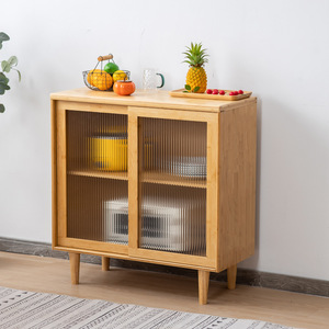 Solid Wood <b>Sideboard</b> Japanese Style Living Room <b>Storage</b> Cabinet Modern Minimalist Tea Cabinet Integrated <b>Storage</b> Low Cabinet - Product Image 2
