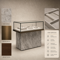 Vitrine de luxe sur mesure en aluminium pour bijouterie avec éclairage LED et verre ultra-transparent pour centre commercial