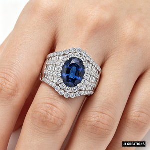 Bague personnalisée en or massif S925/10K/14K/18K avec pierre précieuse ovale et diamant de laboratoire qualité VVS-VS, taille brillant, bijoux de mode - Product Image 2