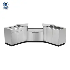 Gabinete de cocina Prima, puerta enrollable para persiana, cocina Diy, gabinete de 5 capas, gabinete de cocina con acabado acrílico gris