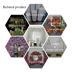 Artificial Realistic White Baby's Breath and Rose <b>Silk</b> Modern Square <b>Flower</b> Arch Set for Wedding Backdrop Decoration - Product Image 5