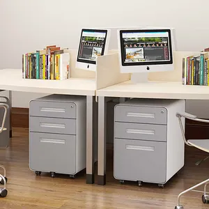 Modular Office Workstation Nội Thất Thương Mại Tủ Tập Tin Bằng Thép Dưới Bàn Di Động Bệ 2 Ngăn Kéo