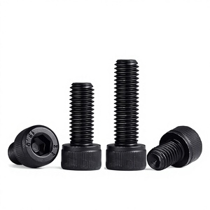 10/100 piezas M5*8/10/12/14/16/18/20/22/25/30/35/40 Grado 12.9 Tornillos de cabeza hexagonal de acero aleado negro para bicicleta, 5.2mm de diámetro interior - Product Image 1