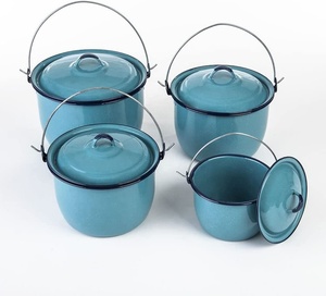 Cubo De Agua De Arroz Juego Peltre Ollas De Peltre Cinsa Bateria De Cocina Esmaltada Utensilios De Cocina Con Tapa Esmaltada 18/20/22/<span class=keywords><strong>24</strong></span>/26/30/34cm - Product Image 1