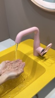 Robinet de lavabo rose moderne de haute qualité Robinet de salle de bain eau chaude et froide en cuivre pour usage domestique