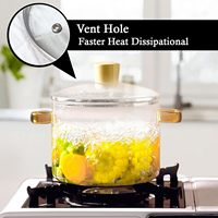Pot en verre Transparent résistant aux hautes températures épaissi ménage Double oreille soupe ragoût avec couvercle casserole de nouilles instantanées
