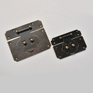 Antique Bronze Metal <b>Box</b> <b>Lock</b> With Engraved Design For Jewelry Boxes And Wooden Chests Rectangle Shape Carbon Steel Construction - Product Image 2