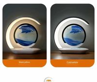 Lampe de bureau intelligente veilleuse sans fil lampe de table de chevet gradation éclairage LED lampes de bureau sans fil de charge Quicksand peinture