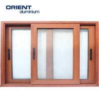 Ventanas correderas de aluminio con doble acristalamiento Ventanas de aluminio con persianas integradas Ventanas correderas de 3 vías de aluminio