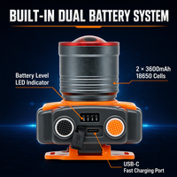 Linterna Frontal Recargable de Alta Potencia, 800 Lúmenes, Enfoque Telescópico, USB C, 6 Modos, Ajustable 90 Grados, para Búsqueda, Rescate, Reparaciones Nocturnas