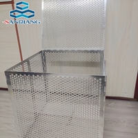 Panier d'autoclave en treillis perforé en fil d'acier galvanisé, filtres haute efficacité, traitement par pliage, poli brillant