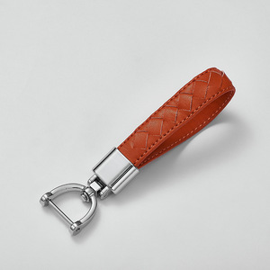 Car Keychain A3928 Lambskin Blue Leather Metal D <b>Ring</b> Keyring For <b>Men</b> Women Vehicle <b>Key</b> Accessory - Product Image 2