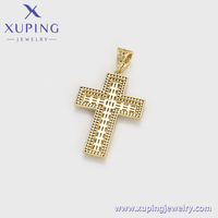 X000912652 Xuping Bijoux Mode Simple Cristal 14K Or Couleur Pendentif Religieux Croix Bijoux En Gros Cuivre Pendentif