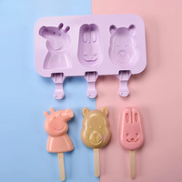Moules en silicone de formes de dessins animés variées, moules à glaces de haute qualité pour les tout-petits, moules à glaces maison