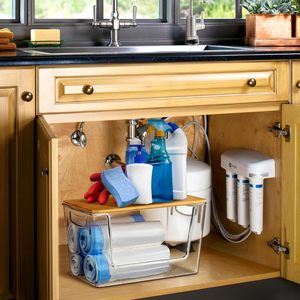 Cucina sotto il lavandino Extra Large rivestimento fine sacchetti della spazzatura dispenser acrilico sacchetto della spazzatura supporto per il fondo della lattina - Product Image 6