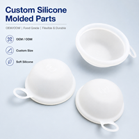 Pièces moulées en silicone personnalisées OEM ODM, couvercles souples de qualité alimentaire pour bols avec languette de traction pour les marques et les usines d'articles de cuisine