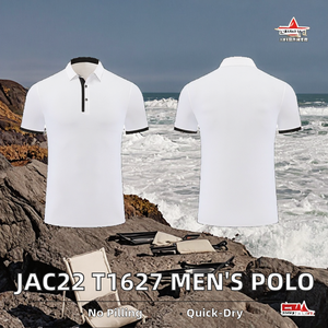 JAC22 T1627 para hombre, camiseta Polo de secado rápido, estilo deportivo, cuello laminado informal de negocios de gama alta, Color sólido para hombre - Product Image 3