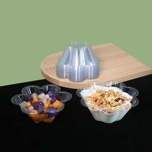 Contenedor portátil de yogur para ensalada de frutas de forma única con tapa de plástico transparente Almacenamiento de alimentos reciclable para pan y otros alimentos - Product Image 1