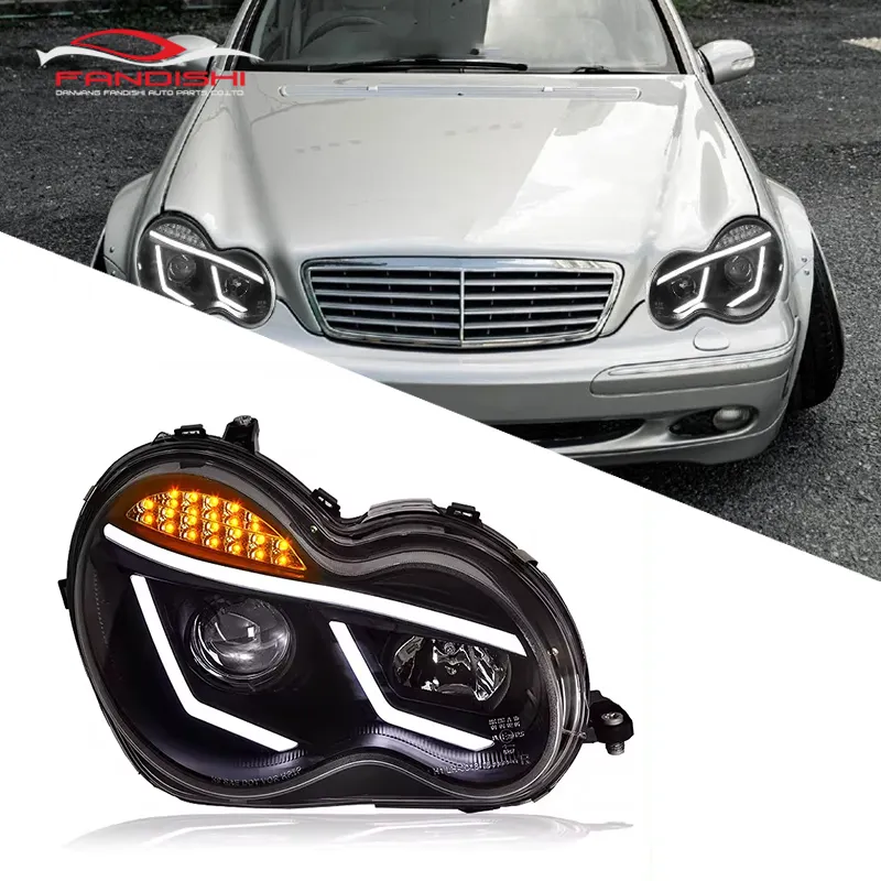 Mise à niveau des phares au xénon LED DRL HID pour Mercedes Benz Classe C W203 2000-2006 phare avant