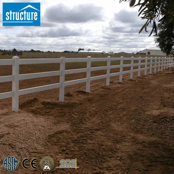 China Factory Wholesale Price White Pasture Fence PVC 3 Rail PVC Fencing For Horse