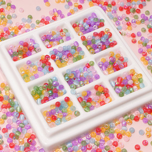 Wholesale High Quality 4mm Color Plated Cat's Eye Crystal Glass Seed <strong>Beads</strong> Multi Color Spacer <strong>Beads</strong> Glossy Glass Loose <strong>Beads</strong> - Product Image 5