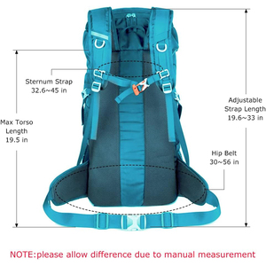 Zaino da <span class=keywords><strong>trekking</strong></span> leggero unisex personalizzato da 50 litri con copertura antipioggia, zaino da campeggio per arrampicata campeggio Touring, escursionismo impermeabile - Product Image 5