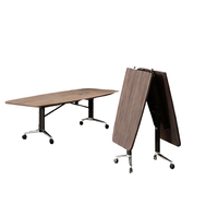 Table de conférence pliable moderne pour bureau, table de réunion mobile à plateau rabattable pour formation, avec roulettes, sans quantité minimale de commande (QMC)