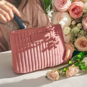 Velvet Cosmetic Large Capacity <b>Makeup</b> <b>Brushes</b> <b>Case</b> Premium Wedding Cosmetics Gift Bag Welcome Gifts Embossed Modern - Product Image 1