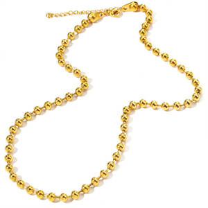 Collier à perles délicat en acier inoxydable 316L plaqué or PVD 14k 18k pour femme, bijoux fins, collier à chaîne à billes pour femme - Product Image 5