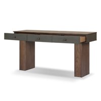 Console d'entrée de luxe en bois massif, fabriquée à la main, avec un design minimaliste pour un salon moderne, meubles pour l'organisation de la maison
