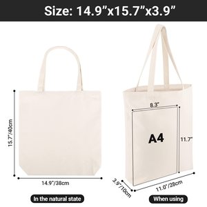 Bolsa <span class=keywords><strong>de</strong></span> <span class=keywords><strong>Tela</strong></span> <span class=keywords><strong>de</strong></span> Algodón Personalizada Económica <span class=keywords><strong>de</strong></span> Diseño Superior, Ligera, Reutilizable, para Compras, con Asa para el Hombro, para Publicidad DIY - Product Image 5