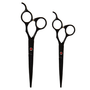 Hair Scissors Stainless Steel Thinning <b>Shears</b> Black <b>Long</b> <b>Handle</b> Right Handed For Hair Styling And Pet Grooming - Product Image 1