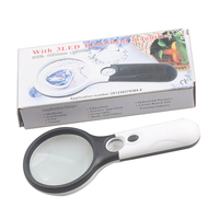 High Quality 75mm LED Illuminated Handheld Inspection Magnifier with LED Display Screen ABS Material for Reading