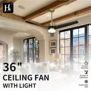 52-Inch Modern Grey LED Fan Light with Inverter DC Motor Remote Control Electric Ceiling Fan for Bedrooms 3 Blades ABS <b>Lamp</b> Body - Product Image 2