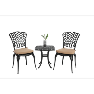 Conjunto de Bistro de 3 Piezas, Muebles de Patio de Aluminio Fundido, 2 Sillas, 1 Mesa Redonda, para Jardín, Balcón, Exterior - Product Image 4