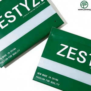 Eco-Friendly Resealable GRS CPE Zipper <b>Bag</b> Frosted Matte Zip Lock Clothing <b>Bag</b> Gravure Printed PBAT T-shirt <b>Packaging</b> <b>Bag</b> - Product Image 3