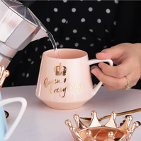 Nouvelle conception Tasse à café en porcelaine Couronne de la Régalité avec couvercle Logo personnalisé Cadeau pour maman
