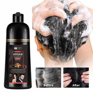 <span class=keywords><strong>Shampoo</strong></span> Colorante all'Olio di Argan 420ml con Estratti Erboristici, Copertura Istantanea dei <span class=keywords><strong>Capelli</strong></span> Grigi a Nero Intenso per Donne, Qualità Premium OEM - Product Image 4