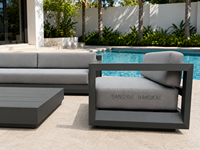 Canapé d'extérieur Hangkai, mobilier de jardin en alliage d'aluminium pour villa, patio, hôtel, complexe hôtelier, table basse imperméable
