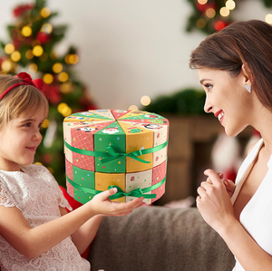 DAMAI Christmas Blind <b>Box</b> Advent Calendar Foldable <b>Cake</b> Shaped Paper <b>Gift</b> <b>Box</b> for Christmas Birthday Party <b>Gift</b> Packaging - Product Image 3