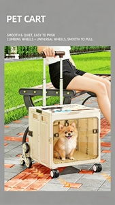 टोसेट पीपी सामग्री पालतू जानवर समायोज्य 4-पहिया रोलिंग सूटकेस फोल्डेबल आरामदायक पोर्टेबल बिल्ली कुत्ता वाहक बड़ी क्षमता - Product Image 5