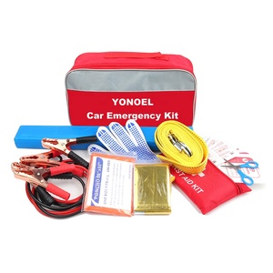 Kit di pronto soccorso stradale Premium Kit di emergenza su strada borsa multiuso Kit per auto con ponticello cavi triangolo di avvertimento riflettente - Product Image 2