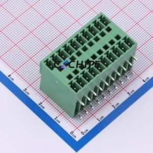 DGB381-10P2S-MG361 Plug-in Terminal Block Bent Lead Through Hole,P=3.81mm Board-to-Board / Socket - Closed 2x10P 3.81mm Green - Product Image 1
