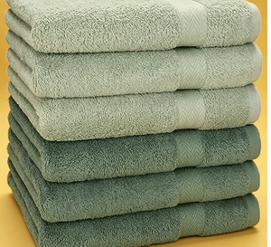 Ensemble Premium de 6 Serviettes de Bain 100% Coton Couleur Unie Taille 50x100 cm Couleurs Vert Hay & Vert <span class=keywords><strong>Sapin</strong></span> - Product Image 1