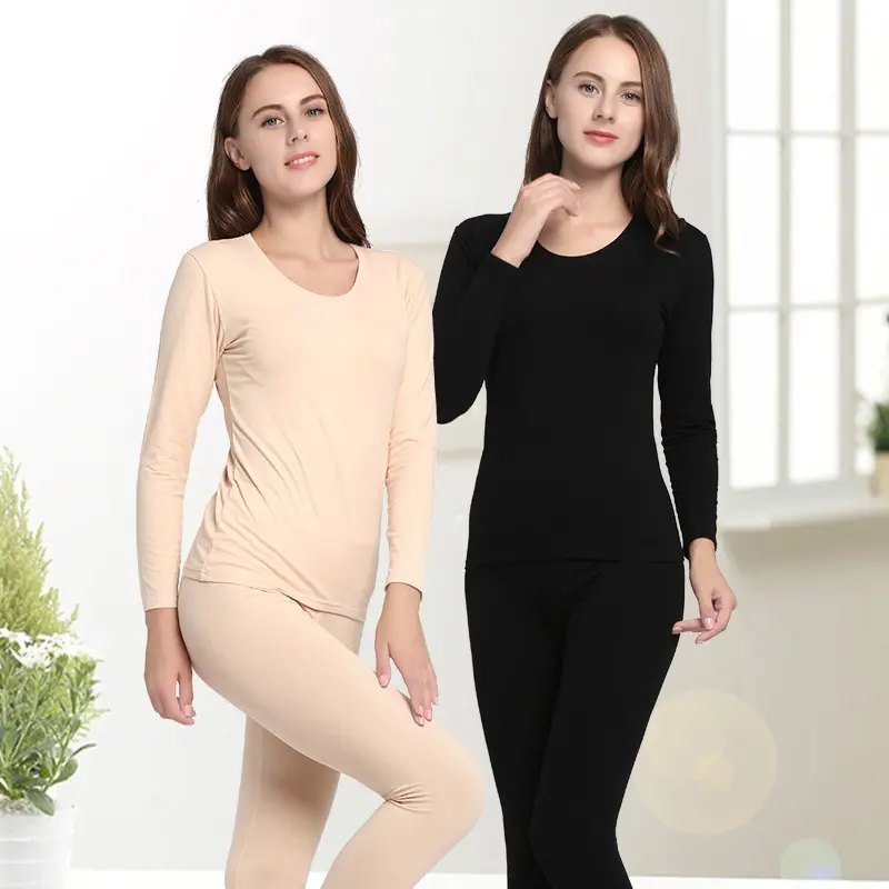 Wholesale winter female sports 2 pieces long johns base layer clothing sets thermal suit thermal underwear for women